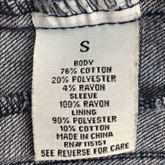 NWT [Romeo & Juliet Couture] Blue Denim Open Jacket w/ Faux Leather Sleeves Sz S - Picture 6 of 8